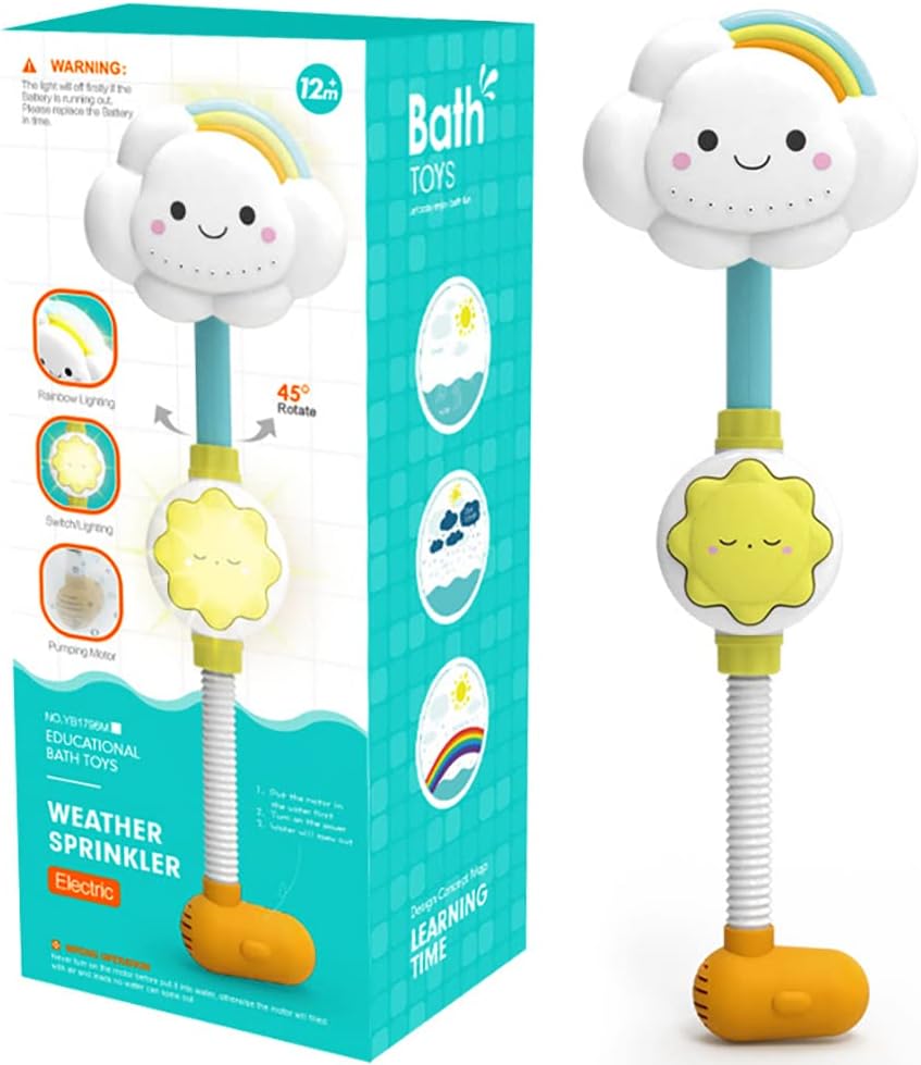 Baby Bath Toys, Children'S Water Bath Toys, Boys And Girls, Infants And Young Children, Manual Rainbow Cloud Spray Shower