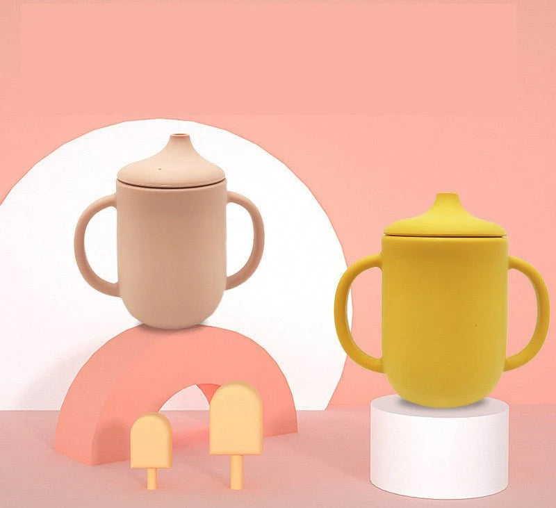 New Product Silicone Baby Drinking Cup With Straw Leak-Proof And Drop-Proof